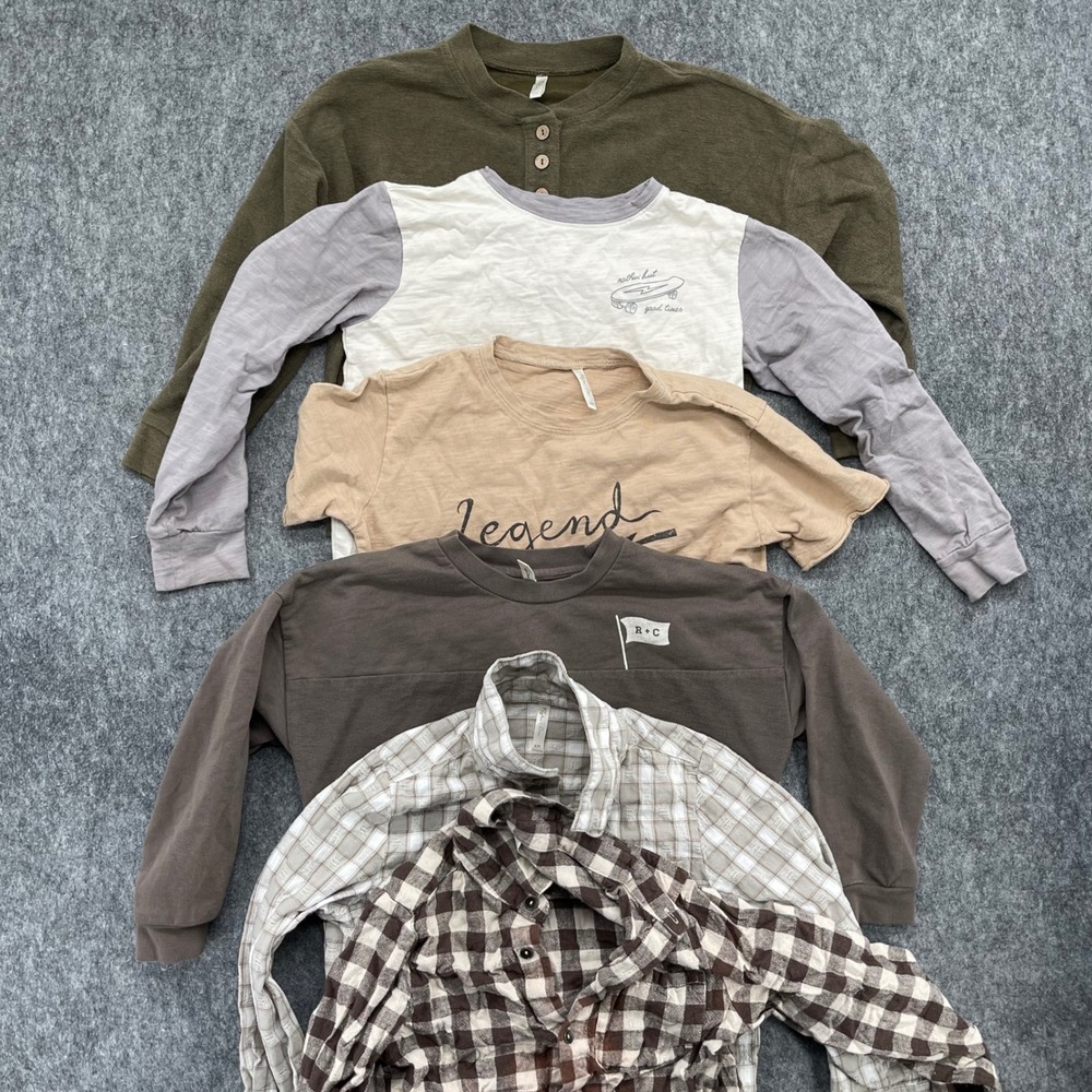 Rylee + Cru Boys Tops Size 6-7Y Sweatshirts Plaid Shirts 6pc Bundle